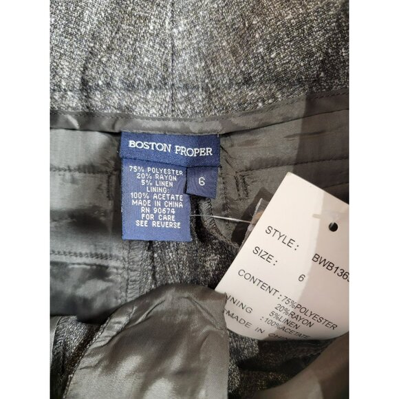 Boston Proper Women's Tweed Pleated Front Mid Rise Casual Shorts Gray 6 NEW - Picture 4 of 9
